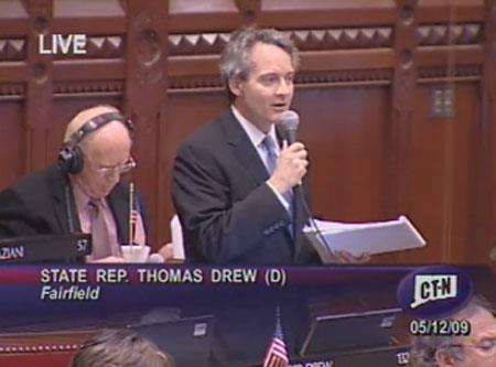 State Representative Thomas Drew speaking in favor of the National Popular Vote on May 12, 2009